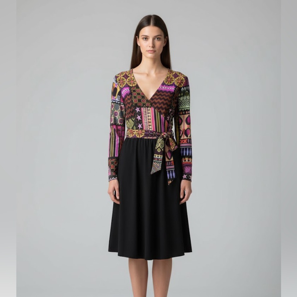 DESIGUAL  Women's Faux Wrap Dress BNWT